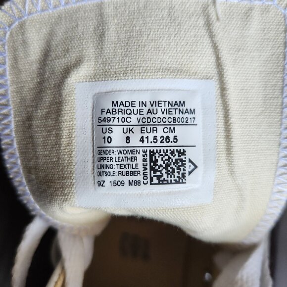 Converse Chuck Taylor All Star Chelsee High Top Sneakers White Women's 10 Retro - Picture 11 of 14